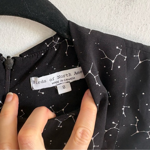 Birds Of North America Sz 8 Needletail Black Astrology Star Galaxy Jumpsuit - Picture 4 of 13